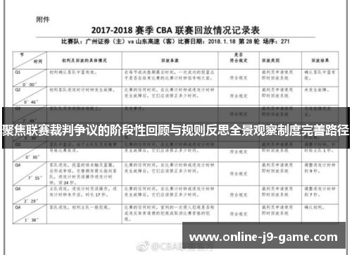 聚焦联赛裁判争议的阶段性回顾与规则反思全景观察制度完善路径